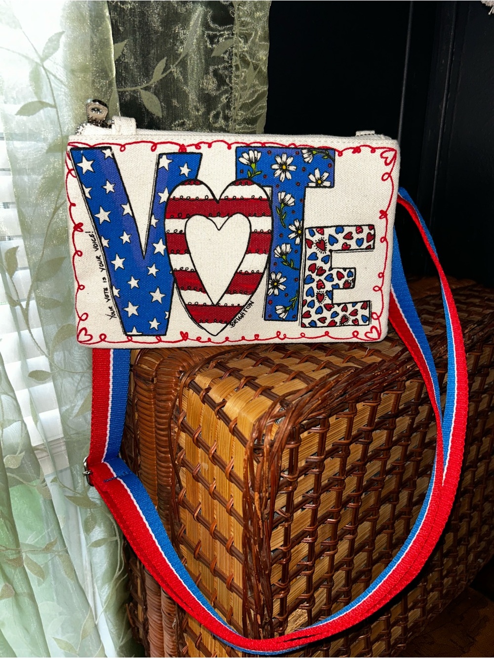 VOTE Brighton 2024 Canvas Crossbody Bag - Red, White & Blue